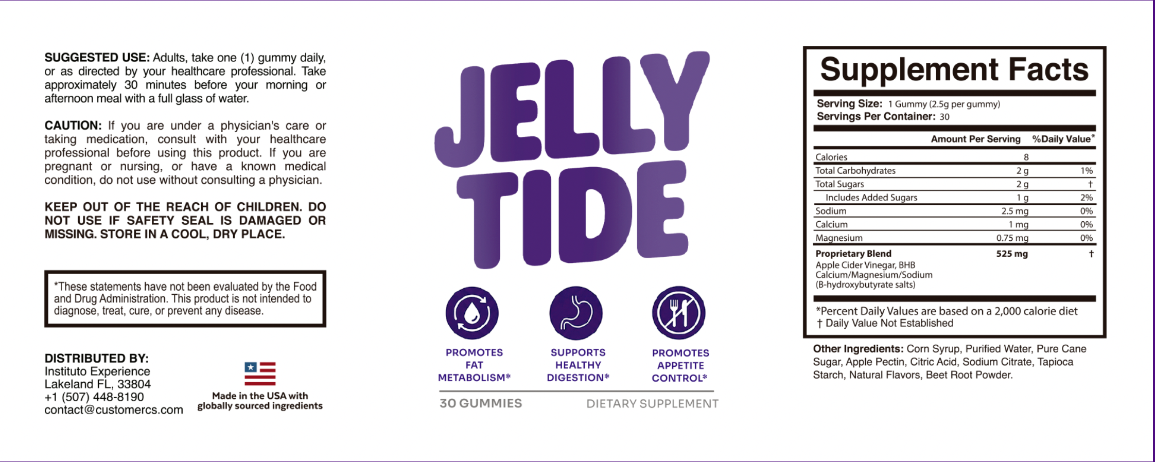 JellyTide safety and possible effects